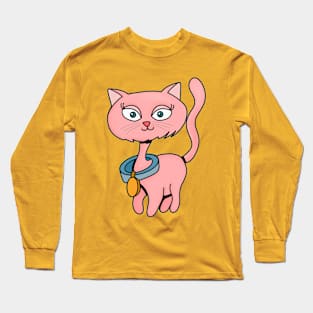 Kitten Wearing a collar Long Sleeve T-Shirt